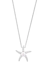 Freshwater Pearl Pendant Necklace in Sterling Silver