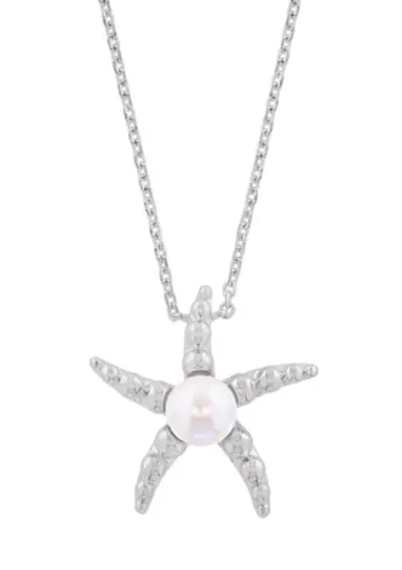 Freshwater Pearl Pendant Necklace in Sterling Silver