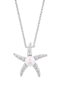 Freshwater Pearl Pendant Necklace in Sterling Silver