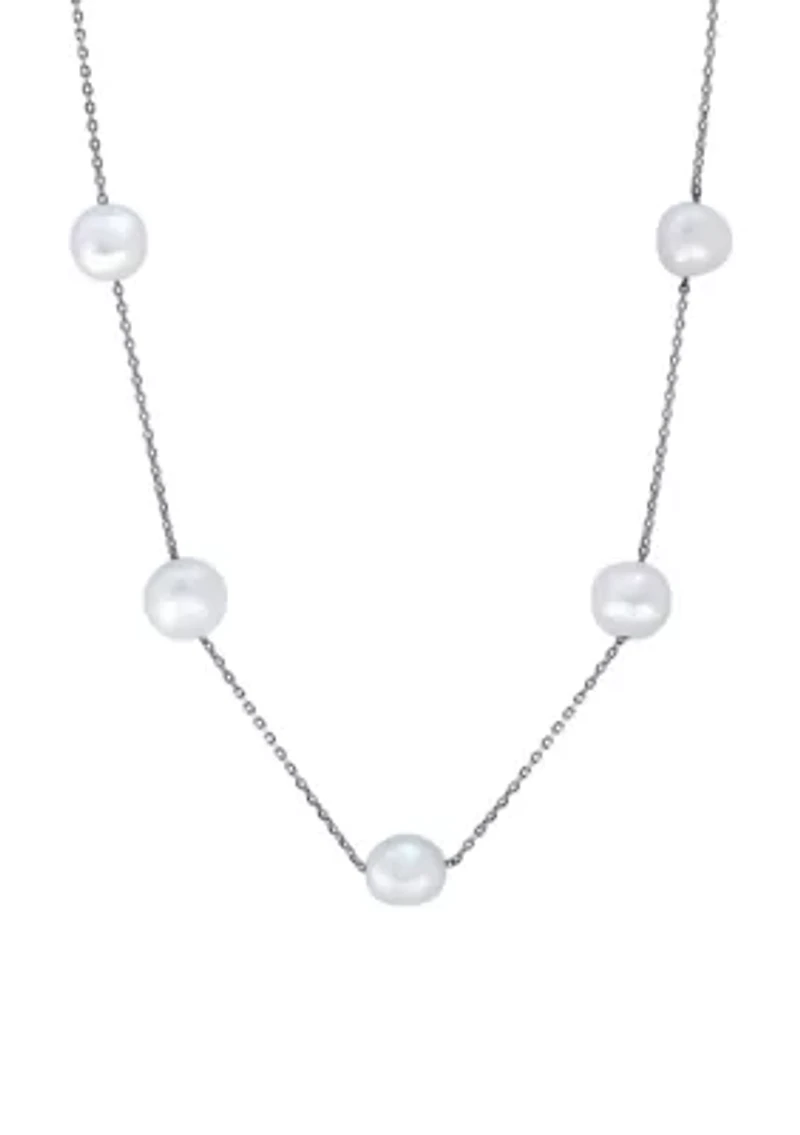 Freshwater Pearl Necklace in Sterling Silver