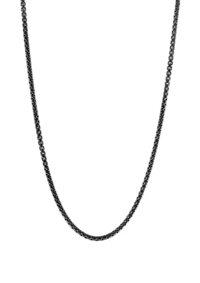 Men's 24 Inch Sterling Silver with Black Rhodium Chain