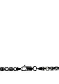 Men's 24 Inch Sterling Silver with Black Rhodium Chain