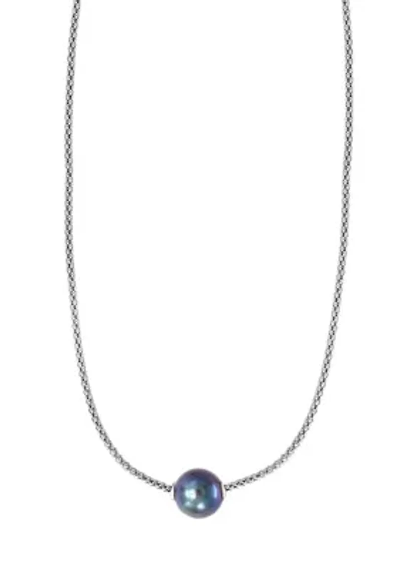 10 Millimeter Freshwater Pearl Necklace in Sterling Silver
