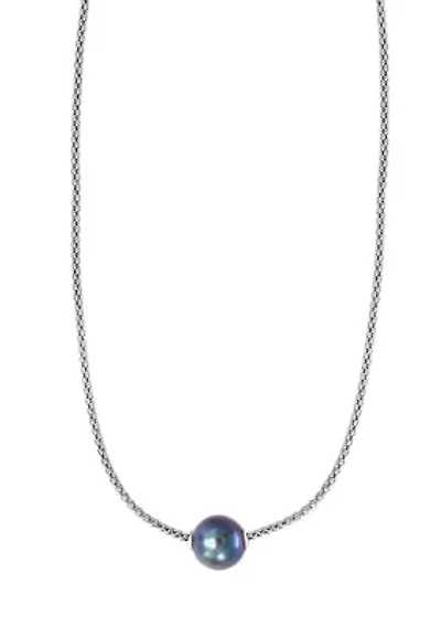 10 Millimeter Freshwater Pearl Necklace in Sterling Silver