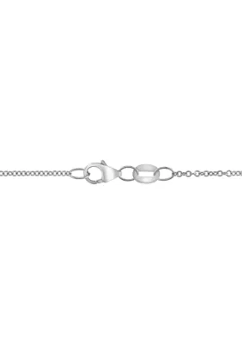 Freshwater Pearl Cross Pendant Necklace in Sterling Silver 