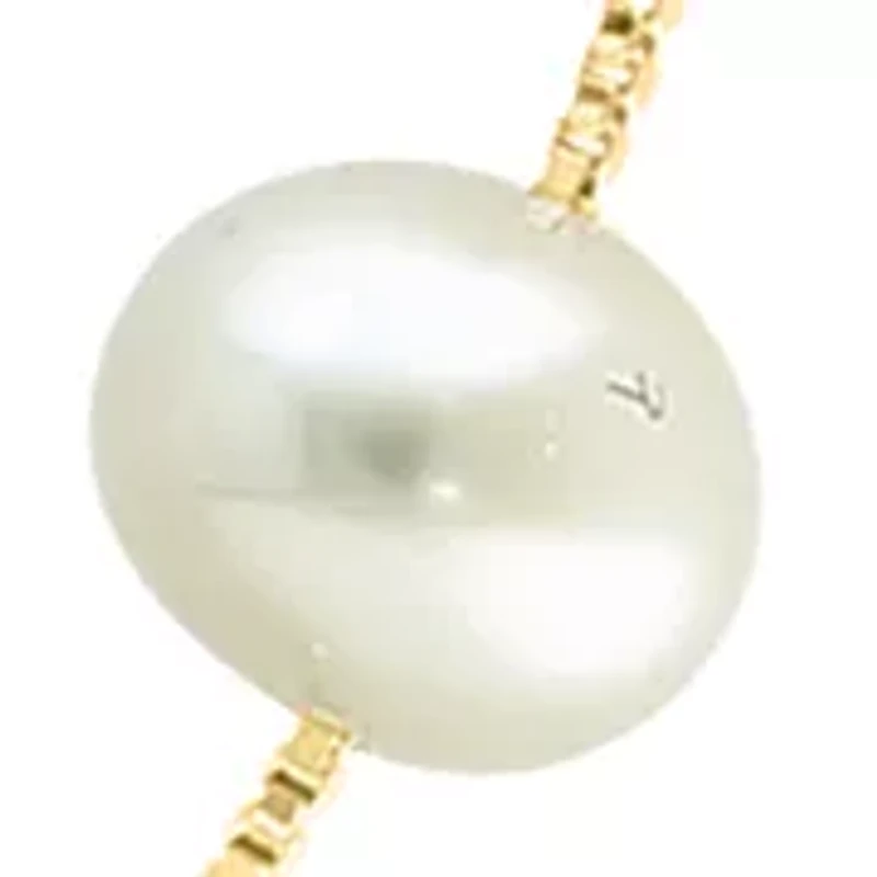 Freshwater Pearl Necklace in Gold Plating Over Sterling Silver