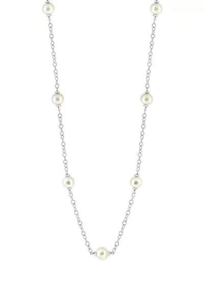 9 Millimeter Freshwater Pearl Necklace in Sterling Silver
