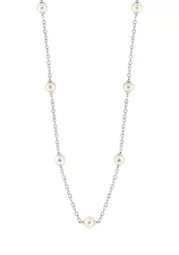 9 Millimeter Freshwater Pearl Necklace in Sterling Silver
