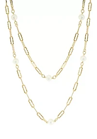 36" Freshwater Pearl Necklace in Gold Over Sterling Silver