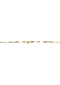 36" Freshwater Pearl Necklace in Gold Over Sterling Silver