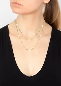 36" Freshwater Pearl Necklace in Gold Over Sterling Silver