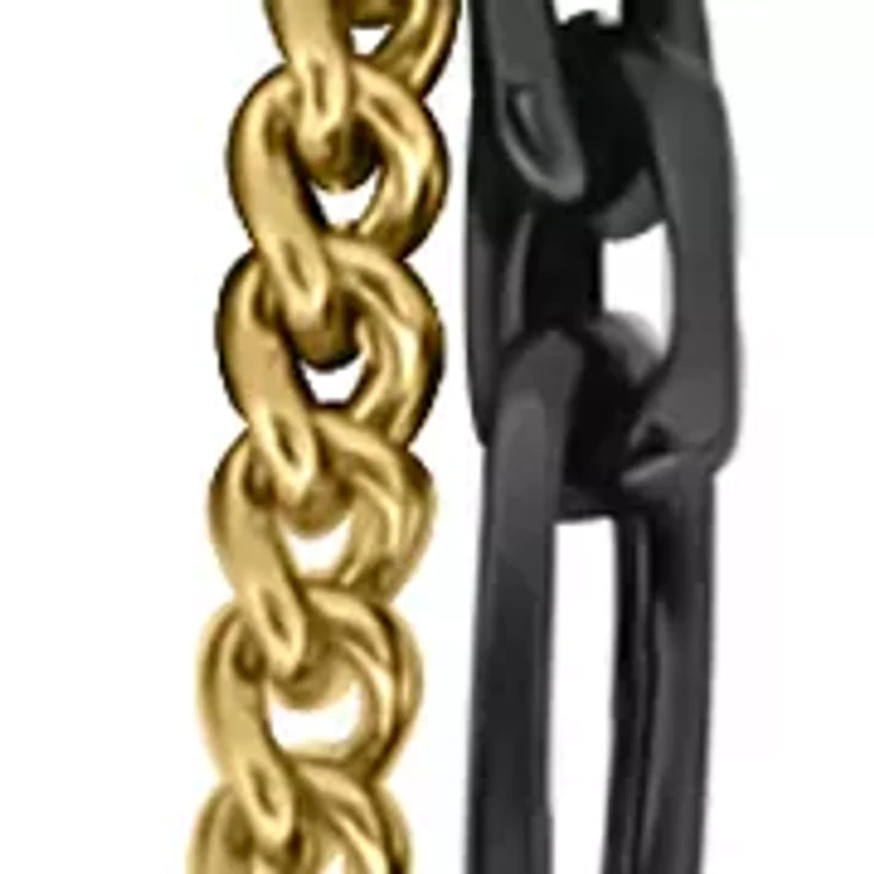 Men's Gold Plated Sterling Silver Double Link Necklace