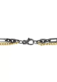 Men's Gold Plated Sterling Silver Double Link Necklace