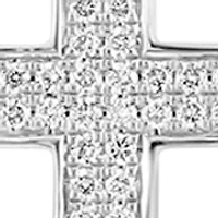 Men's White Sapphire 11" Cross Necklace in Sterling Silver