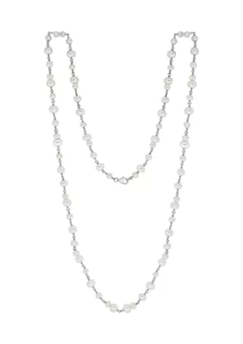 Sterling Silver Freshwater Pearl 35" Necklace