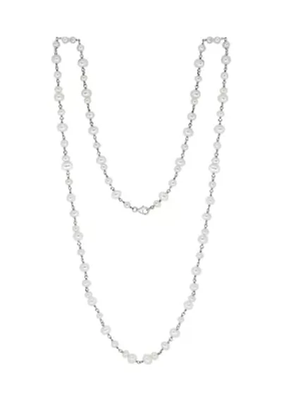 Sterling Silver Freshwater Pearl 35" Necklace