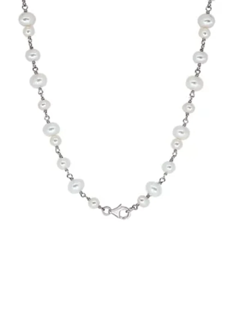 Sterling Silver Freshwater Pearl 35" Necklace