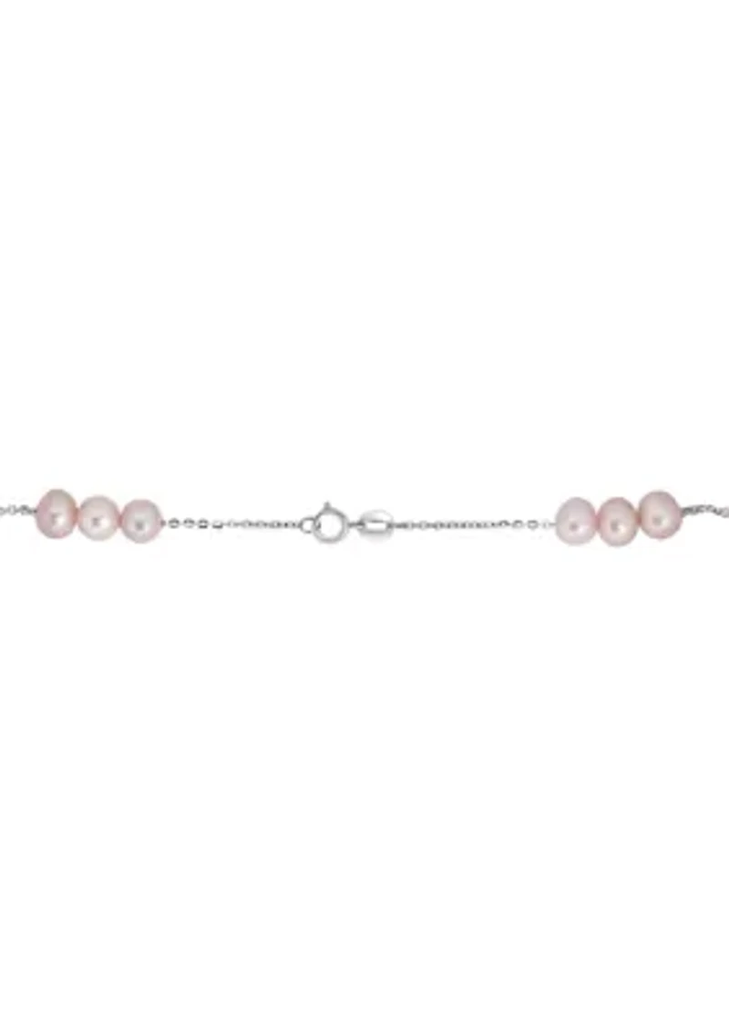 Pink Freshwater Pearl Necklace in 14K Rose Gold