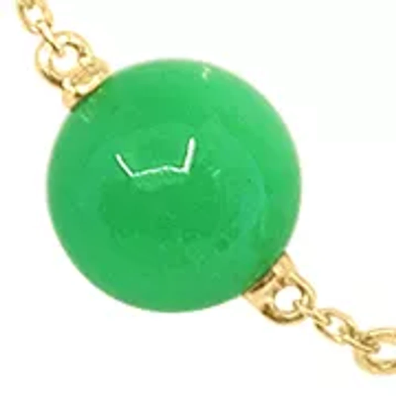 14K Yellow Gold Jade Necklace