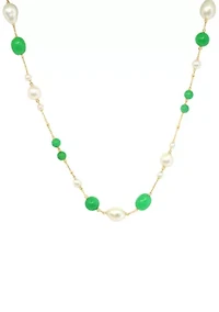 14K Yellow Gold Jade Necklace