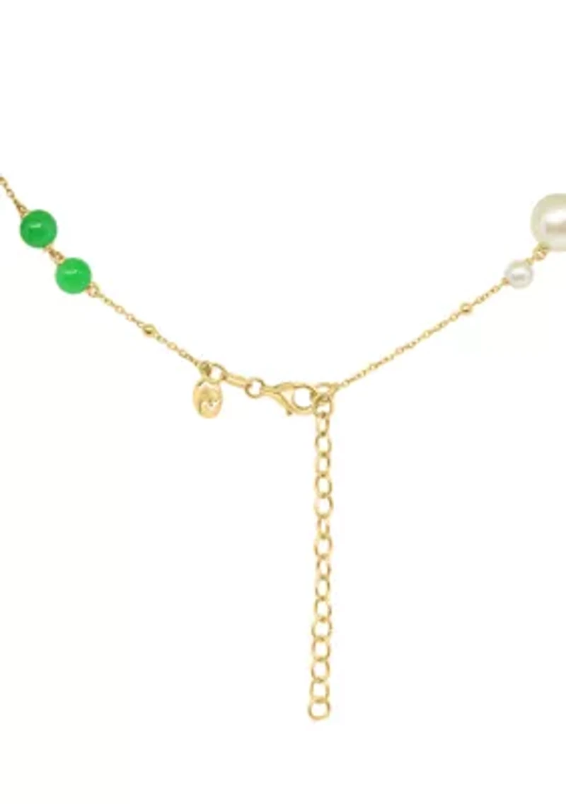 14K Yellow Gold Jade Necklace