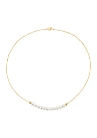 14K Yellow Gold 5.5 Millimeter Freshwater Pearl Necklace 