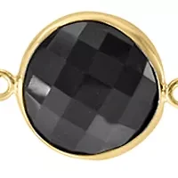 Onyx Beaded Necklace In 14K Yellow Gold 