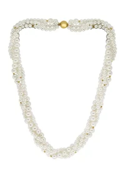14K Yellow Gold 18" 4-6 Millimeter Freshwater Pearl Necklace
