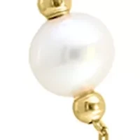 Freshwater Pearl and Ruby Necklace in 14K Yellow Gold