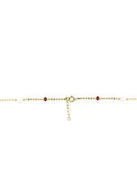 Freshwater Pearl and Ruby Necklace in 14K Yellow Gold