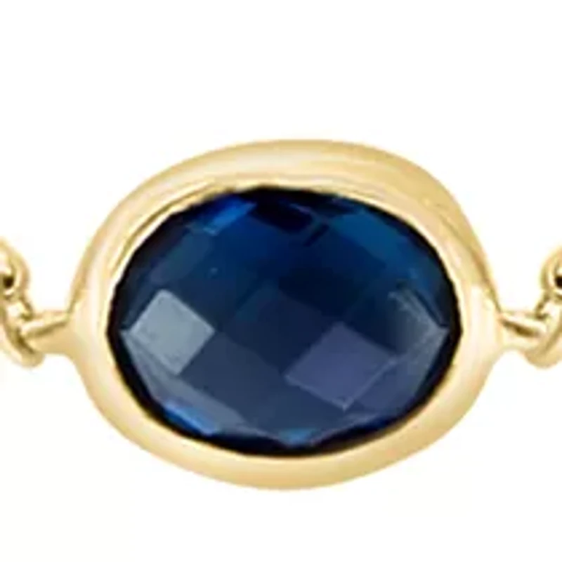 Blue Topaz, London Blue Topaz Necklace in 14K Yellow Gold