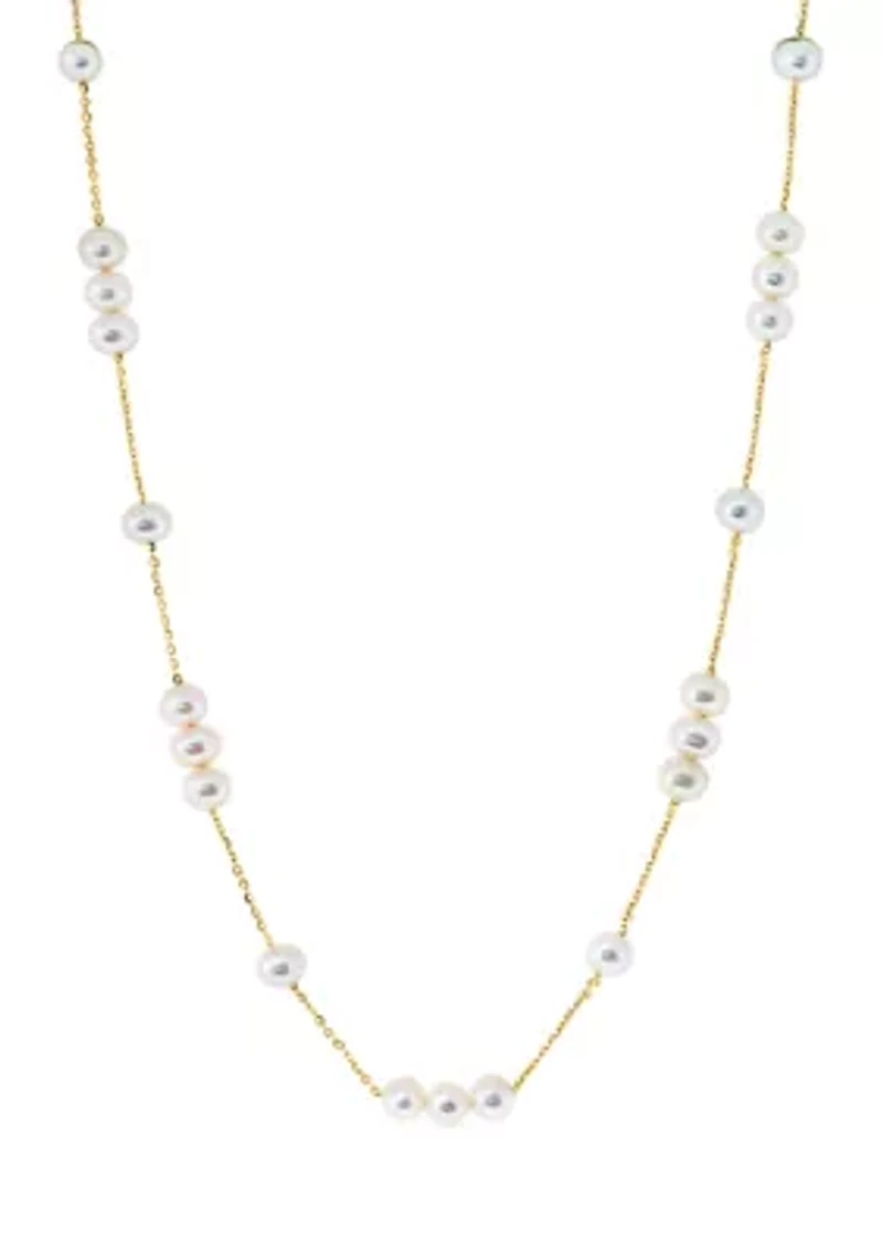 Freshwater Pearl Necklace in 14K Yellow Gold