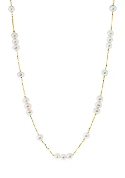Freshwater Pearl Necklace in 14K Yellow Gold