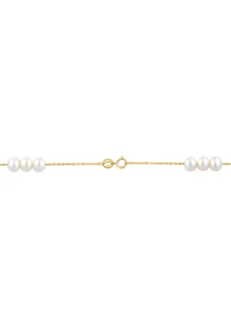 Freshwater Pearl Necklace in 14K Yellow Gold