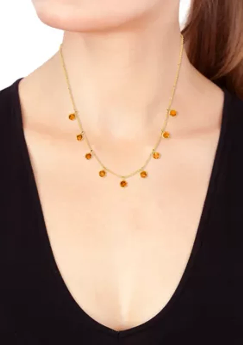 Citrine Necklace in 14K Yellow Gold
