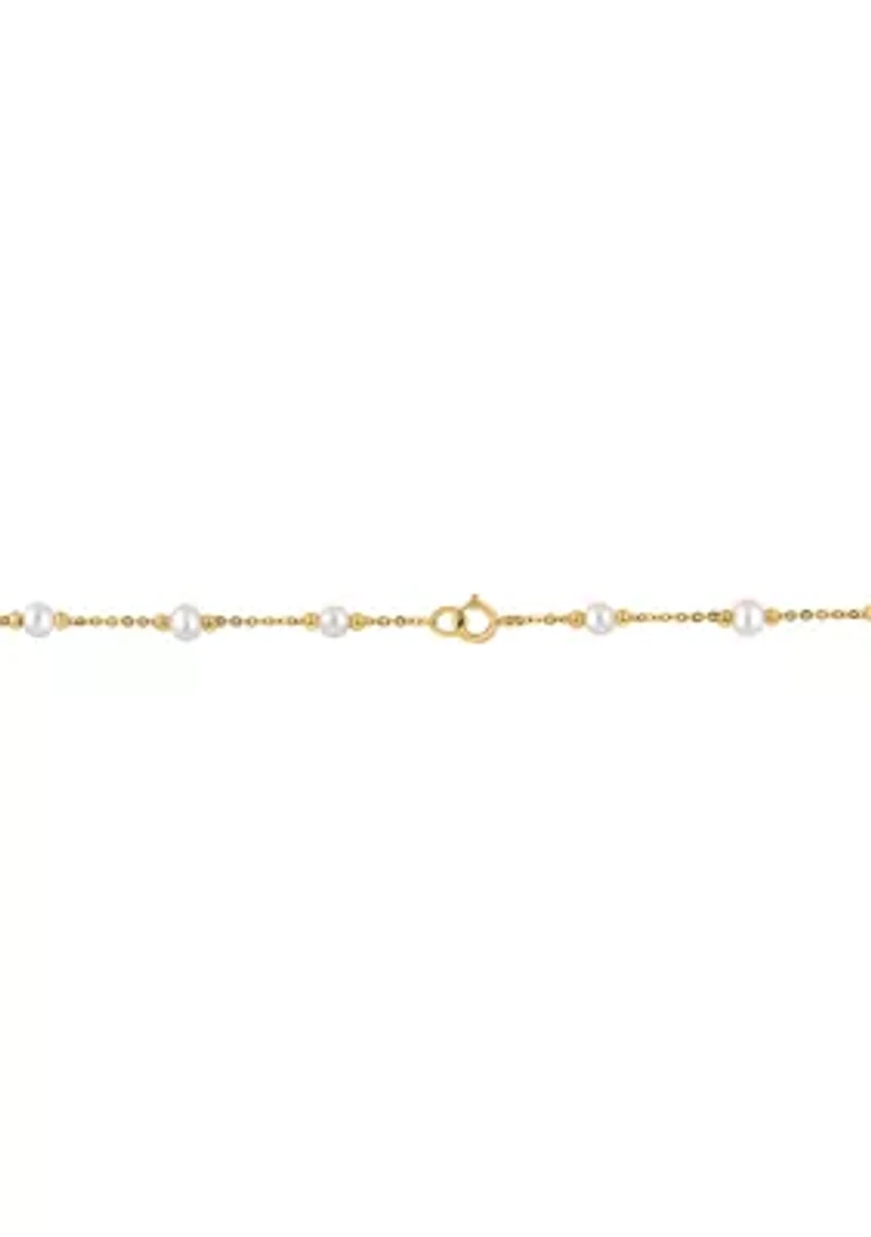14K Yellow Gold Freshwater Pearl 56" Necklace