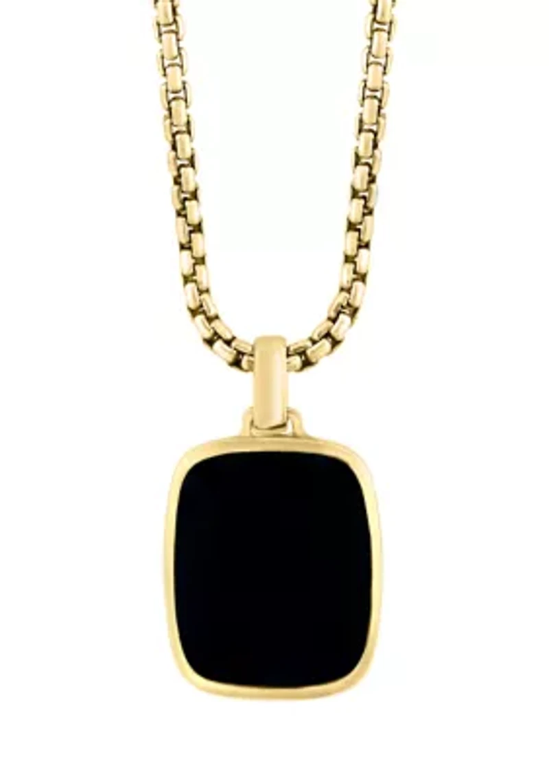 Men's Onyx Pendant Necklace in Gold Over Sterling Silver