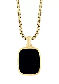 Men's Onyx Pendant Necklace in Gold Over Sterling Silver