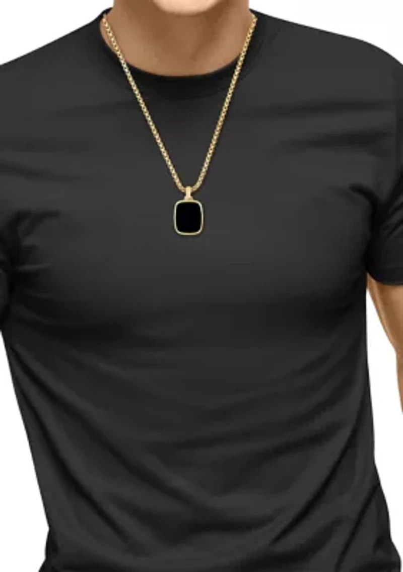 Men's Onyx Pendant Necklace in Gold Over Sterling Silver