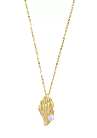 Freshwater Pearl Necklace in 14K Gold Over Silver