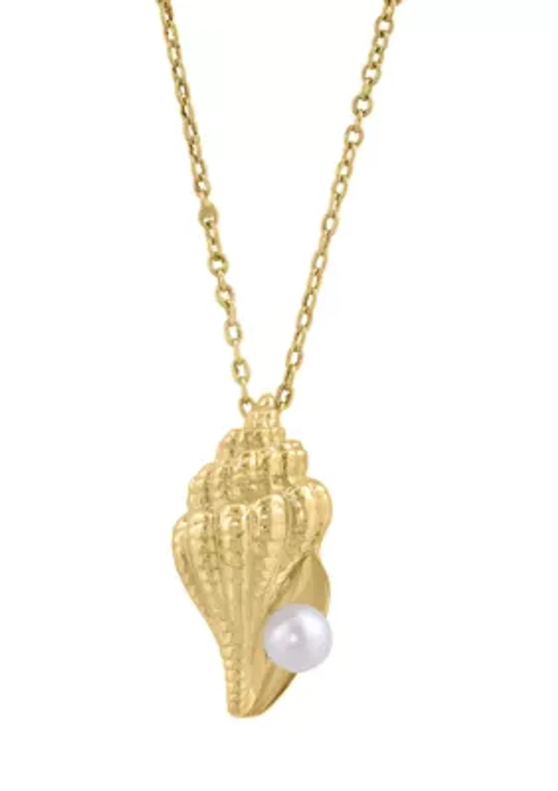 Freshwater Pearl Necklace in 14K Gold Over Silver