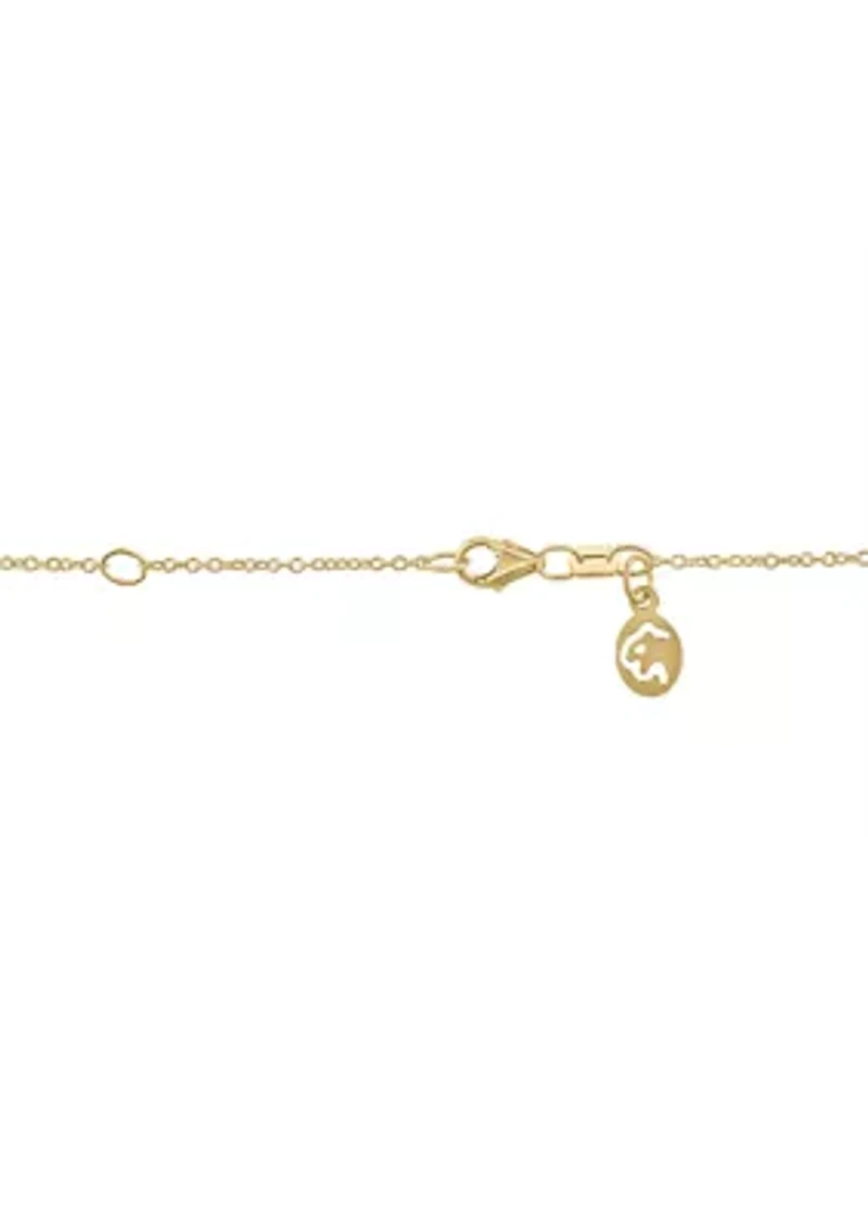 Flower Pendant Necklace in 14K Gold Over Silver
