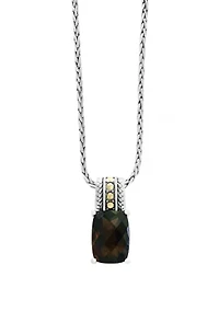 5.55 ct. t.w. Smoky Quartz Pendant Necklace in 18k Yellow Gold and Sterling Silver 