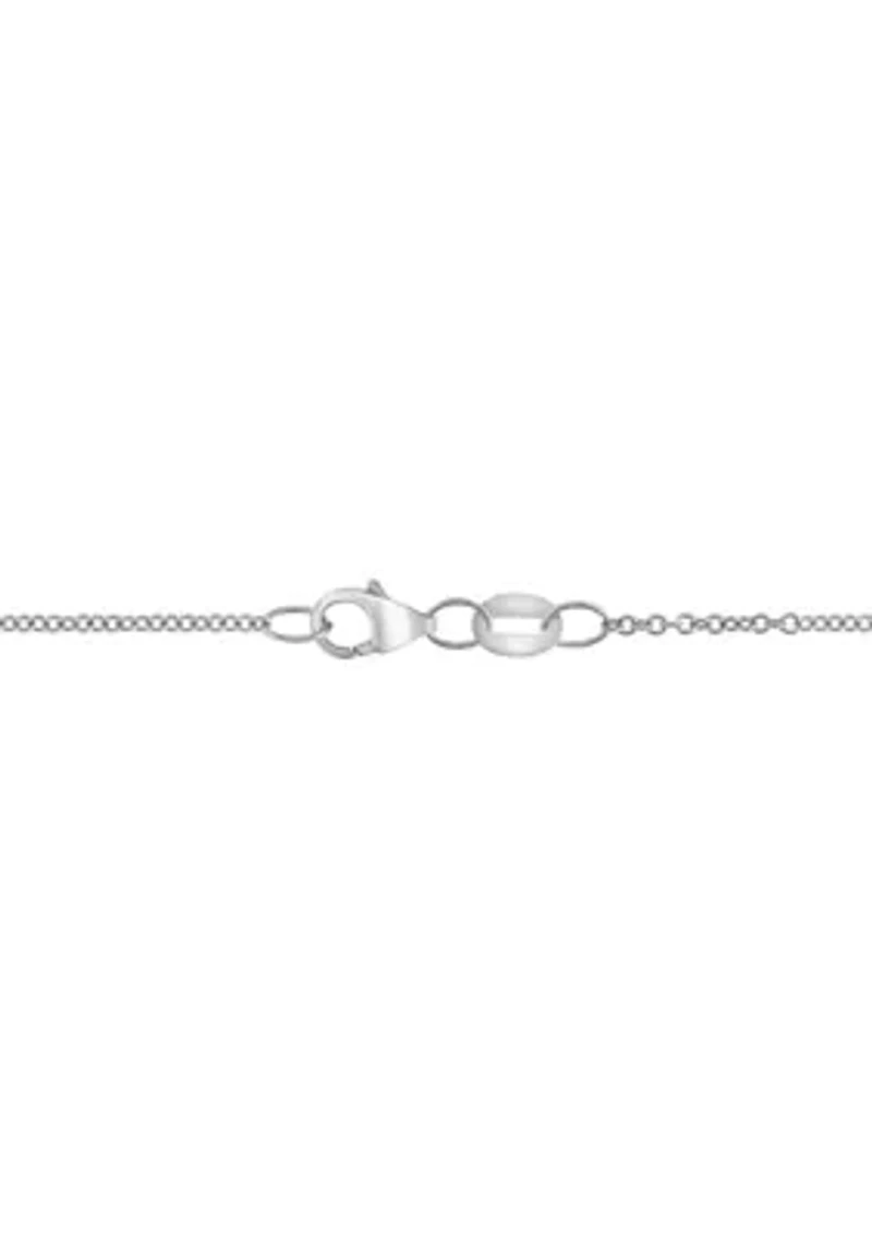 Blue Topaz Starfish Cluster Pendant Necklace in 18K Sterling Silver