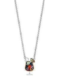 Multi Color Sapphire Cocktail Pendant Necklace in 18K Yellow Gold Over Sterling Silver
