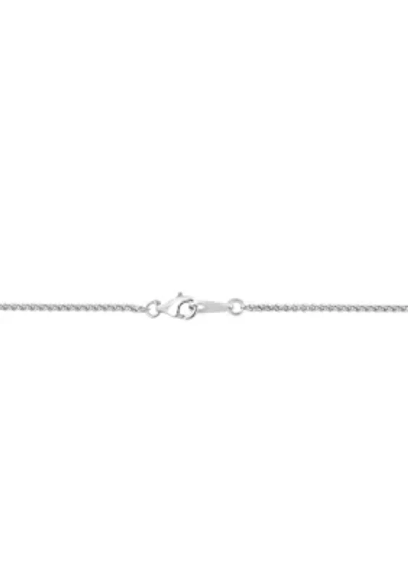 Blue Topaz Wheel Pendant Necklace in Sterling Silver