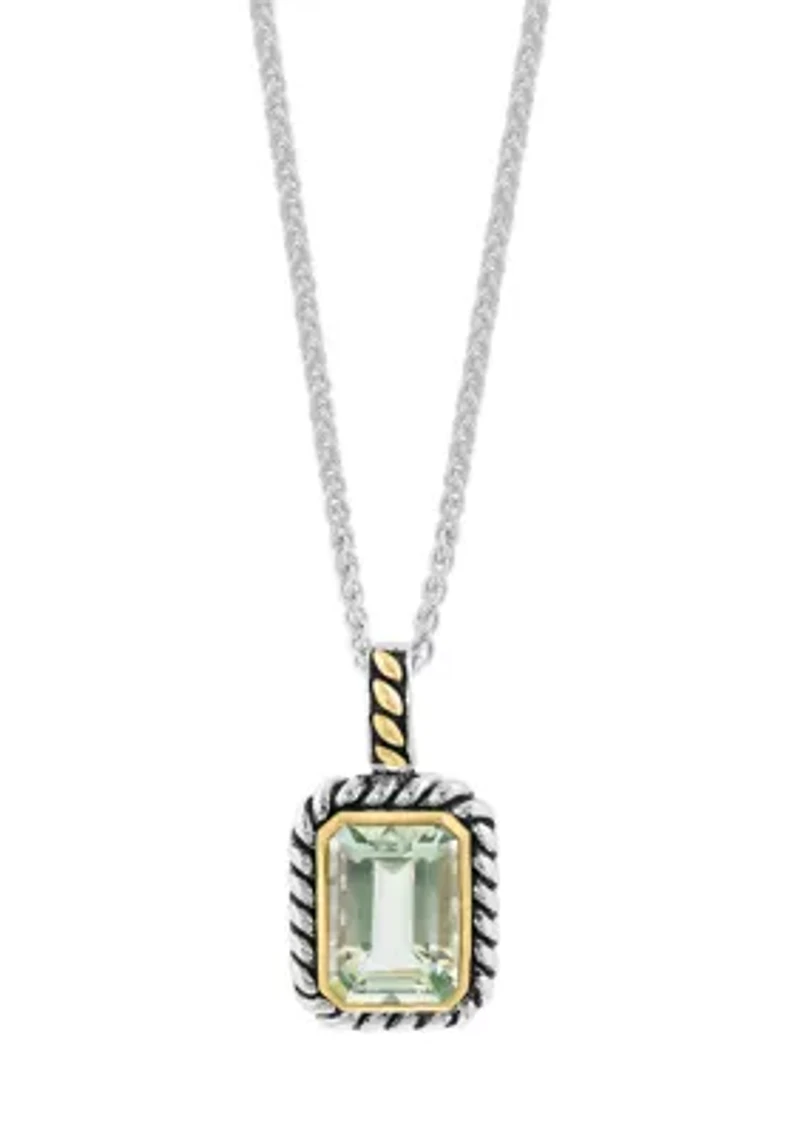 Sterling Silver/18K Yellow Gold Onyx Pendant