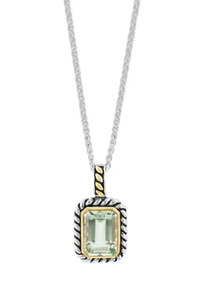 Sterling Silver/18K Yellow Gold Onyx Pendant