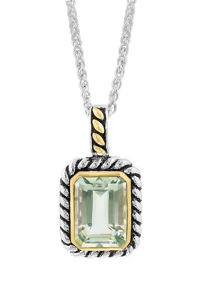 Sterling Silver/18K Yellow Gold Onyx Pendant