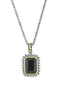 5.7 ct. t.w. Onyx Pendant Necklace in 18k Yellow Gold and Sterling Silver